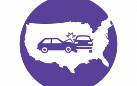 Icon of a car collision over the United States