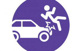 Icon of pedestrian hit by a car