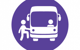 Icon of person going into a bus