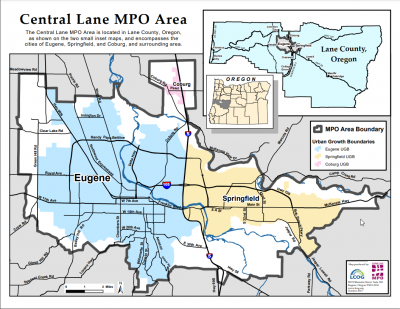 Central Lane MPO Area Map